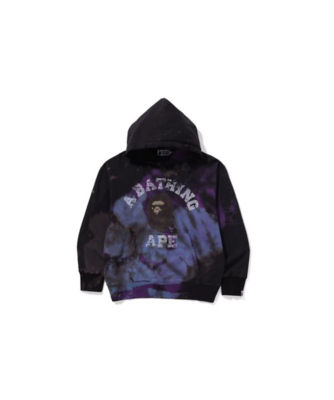 ＜A BATHING APE(R)・BAPE(R) (Men)＞フーディ　ＴＩＥ　ＤＹＥ　ＣＯＬＬＥＧＥ　ＲＥＬＡＸＥＤ　ＦＩＴ　ＰＵＬＬＯＶＥＲ　ＨＯＯＤＩＥ　１Ｋ８０－１１４－００３