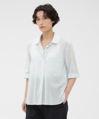 ＜MARGARET HOWELL (Women)＞シャツ　ＨＩＧＨ　ＴＷＩＳＴＥＤ　ＣＯＴＴＯＮ　ＶＯＩＬＥ　ＳＨＩＲＴ　５７８６１５２２０３