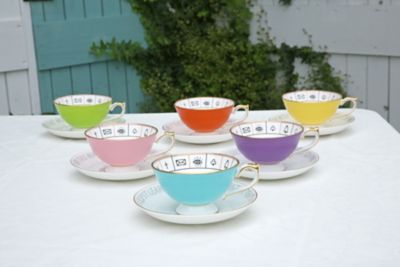 ★ネルロス紅茶占い　ティーカップ＆ソーサー　コーラル