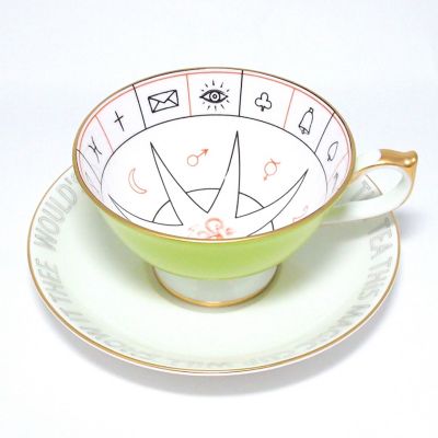 ★ネルロス紅茶占い　ティーカップ＆ソーサー　ライムグリーン