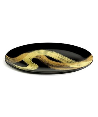 山田平安堂 オーバルプレート 龍水 『2枚組』 漆器 オーバル