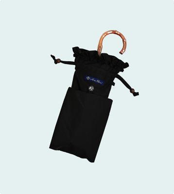 日傘 フリル 2段折りたたみ 曲がり手元（手元竹／傘袋付）50cm