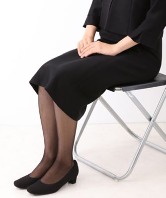 オンライン限定【オールシーズン・喪服・礼服・フォーマル】トリアセテートのノーカラージャケット×前開きワンピーススーツ