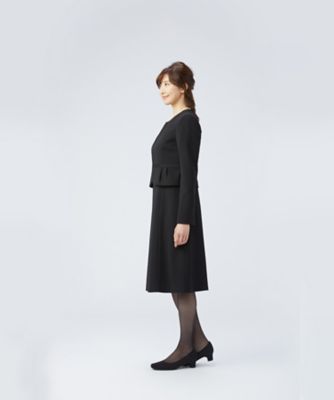オンライン限定【オールシーズン・喪服・礼服・フォーマル用】ノーカラータックジャケット×Ａラインワンピース