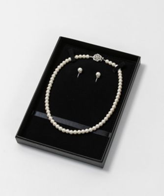 CARETTE (Women)/カレット 【オンライン限定】パールネックレス、イヤリングセット(日本製・化粧箱付)<喪服・ブラックフォーマル・礼服・卒入・セレモニー・結婚式>
