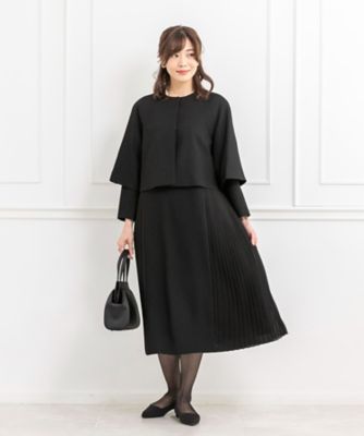 CARETTE (Women)/カレット オンライン限定 【オールシーズン・喪服・礼服・フォーマル】ケープ風ジャケット×サイドプリーツワンピース(日本製)