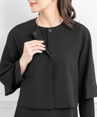 オンライン限定　【オールシーズン・喪服・礼服・フォーマル】ケープ風ジャケット×サイドプリーツワンピース（日本製）