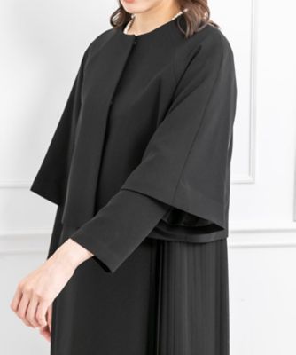 オンライン限定　【オールシーズン・喪服・礼服・フォーマル】ケープ風ジャケット×サイドプリーツワンピース（日本製）