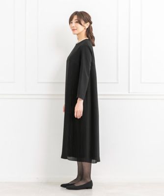 オンライン限定　【オールシーズン・喪服・礼服・フォーマル】ケープ風ジャケット×サイドプリーツワンピース（日本製）