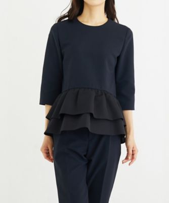 CARETTE (Women)/カレット オンライン限定【お受験・説明会・学校行事】ギャザーぺプラムの洗えるネイビープルオーバー