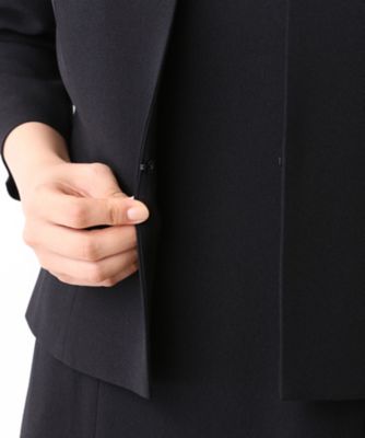 オンライン限定【オールシーズン・喪服・礼服・フォーマル】トリアセテートのスタンドカラージャケット×前開きワンピーススーツ
