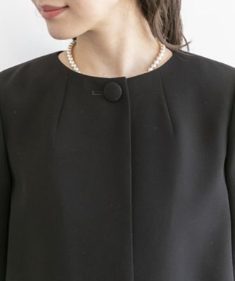 【オールシーズン・喪服・礼服・フォーマル】プルオーバー風ジャケット×ブラウス×パンツ３点セットアップスーツ