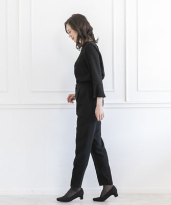 【オールシーズン・喪服・礼服・フォーマル】プルオーバー風ジャケット&times;ブラウス&times;パンツ３点セットアップスーツ