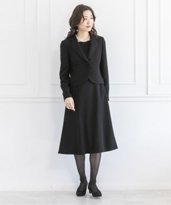 オンライン限定【オールシーズン・喪服・礼服・フォーマル】テーラードジャケット×セミロングワンピーススーツ