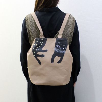 ★ねこプリントのリュック