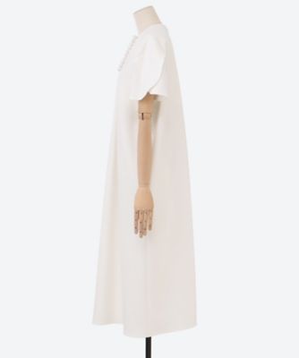 CLASSY.掲載✨YOKO CHANヨーコチャンホワイトコクーンドレス 38 フレアスリーブコクーンパールドレス YCD―125―968 | YOKO