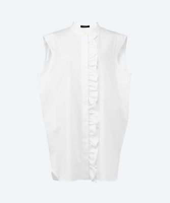 ノースリーブフロントフリルコットンブラウス YCB－125