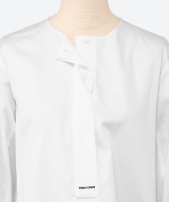 YOKOCHAN 23SS 長袖 ブラウス ホワイト コットン スリット YOKOCHAN 23SS 長袖 ブラウス ホワイト コットン スリット