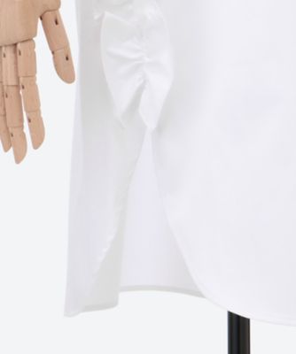 ノースリーブサイドラッフルコットンロングブラウス YCB―225