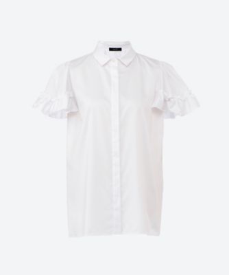 YOKOCHAN 23SS 長袖 ブラウス ホワイト コットン スリット YOKOCHAN 23SS 長袖 ブラウス ホワイト コットン スリット