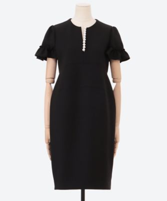 YOKO CHAN/ヨーコチャン ギャザースリーブパールスリットラインドレス YCD-625-001 Black ワンピース・ドレス【三越伊勢丹/公式】