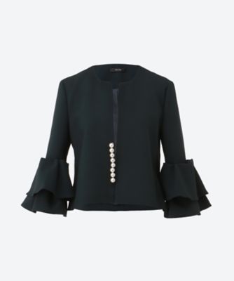 ＜YOKO CHAN＞ティアードスリーブパールショートジャケット　ＹＣＪ―３２５―１０３