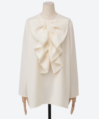 1回着用 YOKO CHAN ロングスリーブボリュームラッフルブラウス　2024 ロングスリーブボリュームラッフルブラウス YCB－425－503