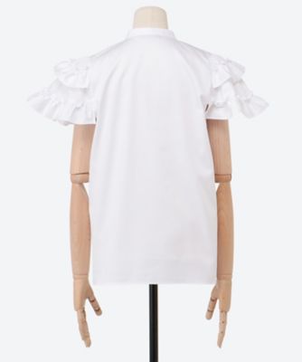 フロントティアードフリルコットンブラウス YCB－425－507