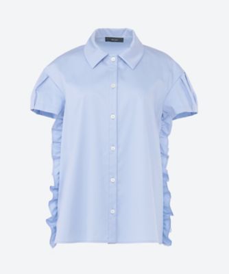 ＜YOKO CHAN＞ショートスリーブサイドラッフルコットンブラウス　ＹＣＢ―１２６―５２６