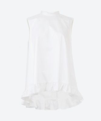 ＜YOKO CHAN＞ボトルネックフリルコットンブラウス　ＹＣＢ―１２６―５２８