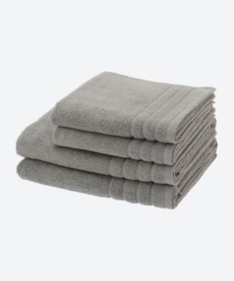 ＜Micro Cotton＞７２２２【年明届】福袋４　タオル４枚セット（バスタオル２枚、ミニバスタオル２枚）　グレイ【福袋】