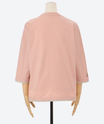 ★胸ポケット刺しゅう入り７分袖Ｔシャツ（クローバー）