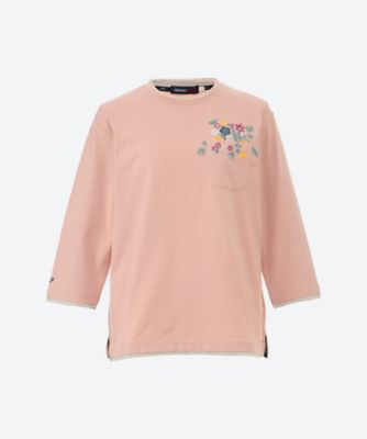 パーソンズスポーツ(Women/大きいサイズ)/パーソンズスポーツ ★胸ポケット刺しゅう入り７分袖Ｔシャツ（クローバー）