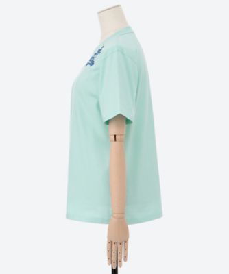 ★花柄刺しゅう入り半袖Ｔシャツ（クローバー）