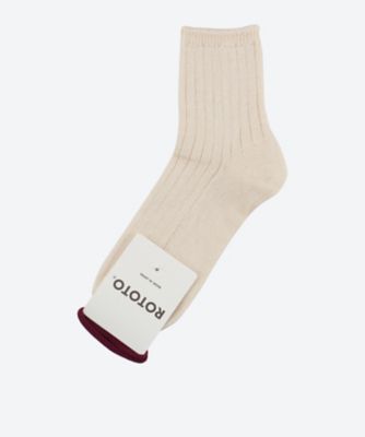 ソックス　ＬＩＮＥＮ　ＣＯＴＴＯＮ　ＲＩＢＢＥＤ　ＣＲＥＷ　ＳＯＣＫＳ　Ｒ１４６１―２３１