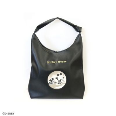 ＜Disney＞★＜ＡＣＣＯＭＭＯＤＥ＞プレーン・クレイジー／ワンショルダーレイヤーデザイントート　ブラック【ディズニーおまとめ】