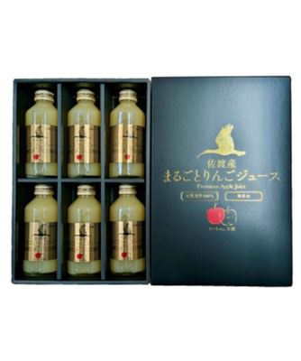 ＜NIIGATA 越品＞【越品】キンちゃん本舗　佐渡産まるごとりんごジュースセット　高徳（１８０ｍｌ×６本）