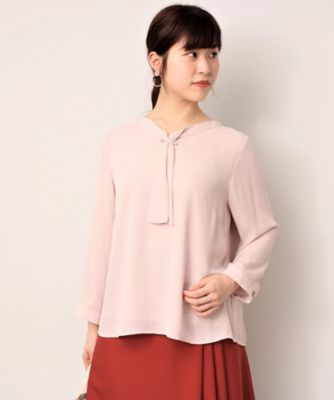 ＜fleur by mint breeze（Women/大きいサイズ）＞★ボウタイブラウス（クローバー）