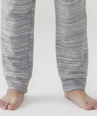 テーパードパンツ　前開き　リブ