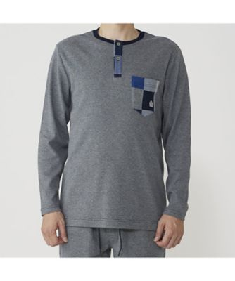 TAKEO KIKUCHI (Men)/タケオキクチ 長袖ヘンリーネックシャツ 0630ー29ー31 NAVY パジャマ【三越伊勢丹/公式】
