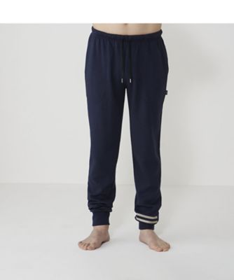 新品未使用☆70%引☆エポカウォモ メッシュプリントパンツ/Ⅿ/ネイビー 前閉じロングリブテーパードパンツ 0429ー66ー34