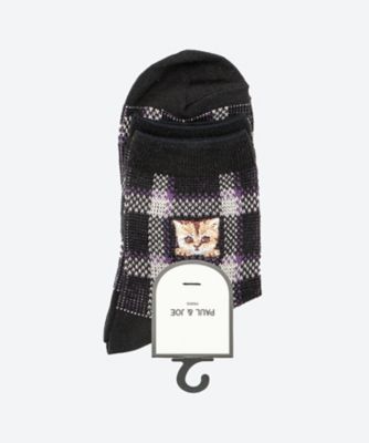 PAUL & JOE (Men)/ポール ＆ ジョー チェックヌネット刺繍 レディースソックス PJL453051ー ブラック 靴下【三越伊勢丹/公式】