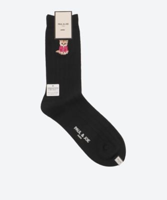 PAUL & JOE (Men)/ポール ＆ ジョー お座りヌネット刺繍 クルー丈メンズソックス PJM754060ー ブラック 靴下【三越伊勢丹/公式】