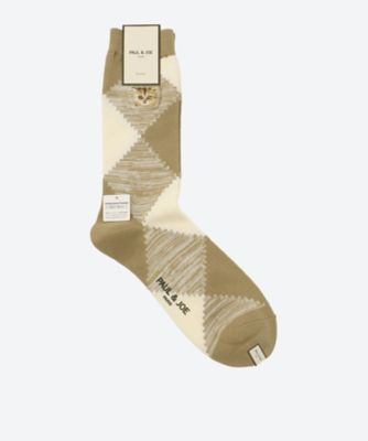 PAUL & JOE (Men)/ポール ＆ ジョー アーガイル柄ヌネット刺繍 メンズソックス PJM754061ー ベージュ 靴下【三越伊勢丹/公式】