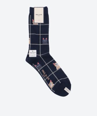 PAUL & JOE (Men)/ポール ＆ ジョー ウィンドウペーン猫柄 メンズソックス PJM754062ー コン 靴下【三越伊勢丹/公式】