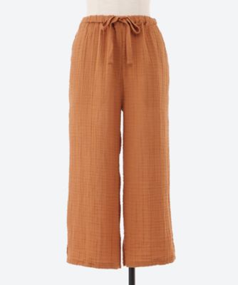 UCHINO/ウチノ クレープガーゼ ベーシッククレロップドレディースパンツ ブラウン パジャマ【三越伊勢丹/公式】