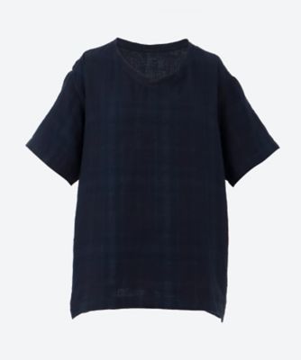 ＜UCHINO TOUCH＞マシュマロガーゼシースルーチェックＴシャツ　ユニセックス