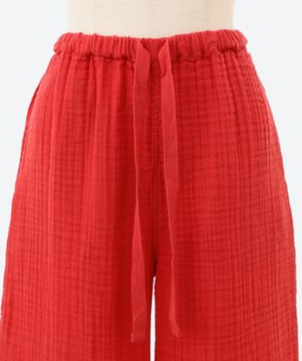 クレープガーゼベーシッククロップドレディースパンツ