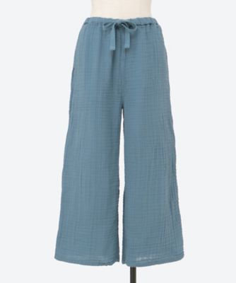 クレープガーゼベーシッククロップドレディースパンツ