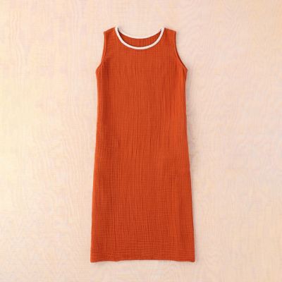 ＜UCHINO＞クレープガーゼカラーネックワンピース